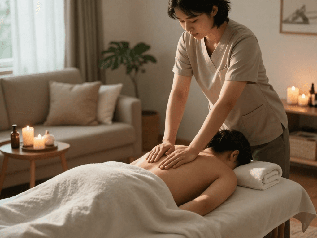Experience a rejuvenating 영등포출장마사지 in a cozy home setting with a professional therapist.